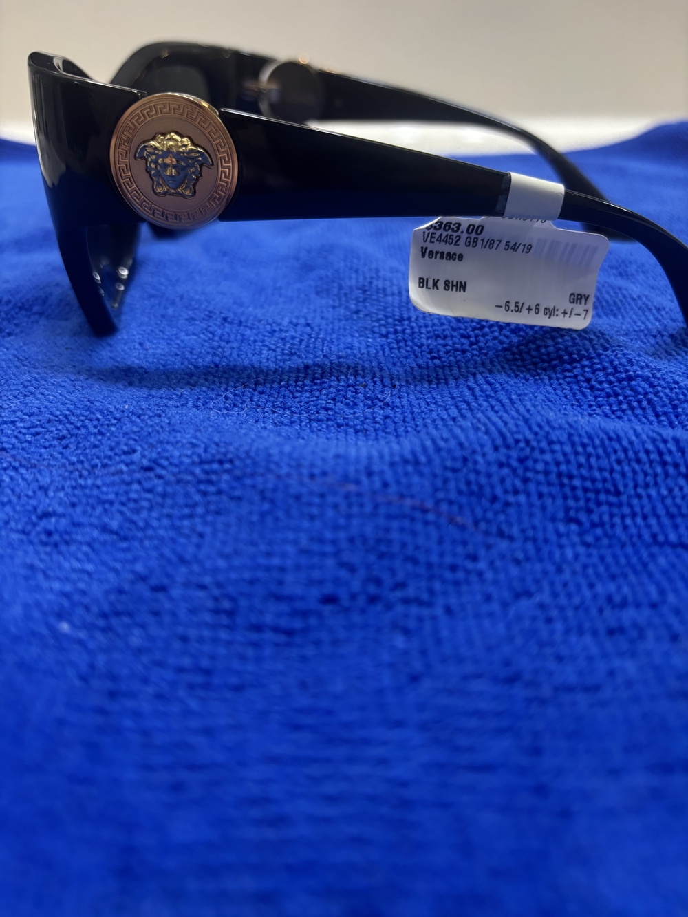 Versace Black Sunglasses with Gold Medusa Coin Detail